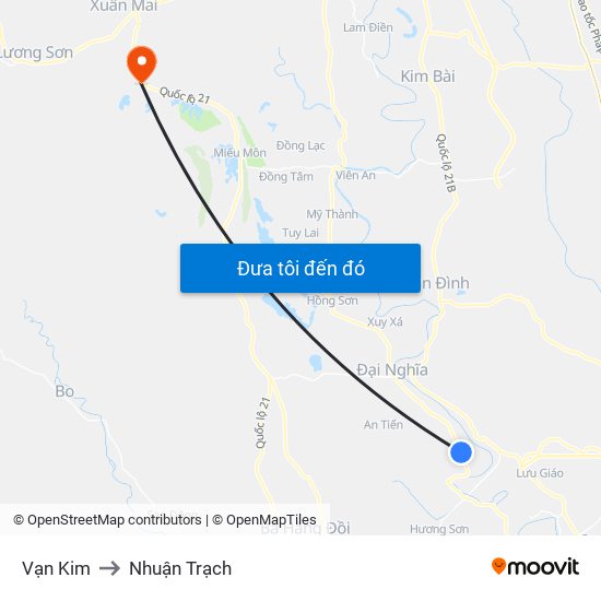 Vạn Kim to Nhuận Trạch map