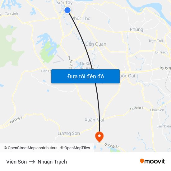 Viên Sơn to Nhuận Trạch map