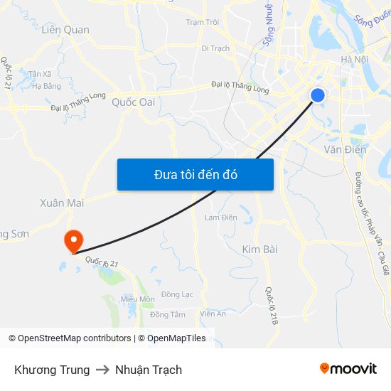 Khương Trung to Nhuận Trạch map