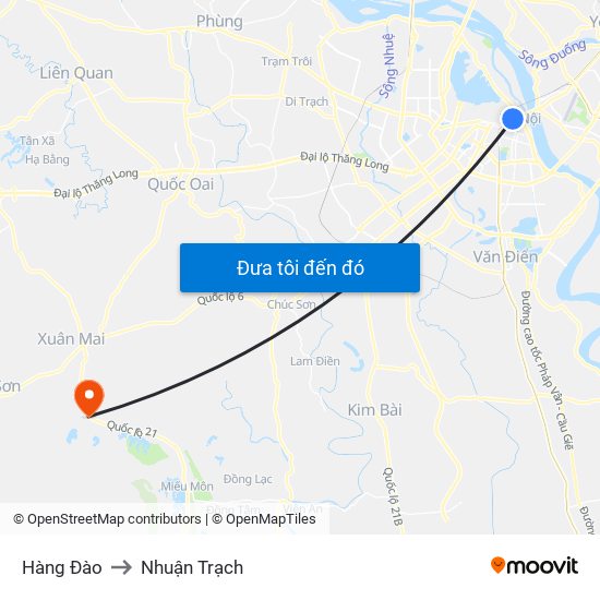 Hàng Đào to Nhuận Trạch map