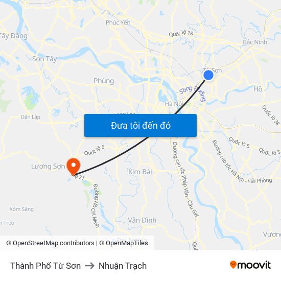 Thành Phố Từ Sơn to Nhuận Trạch map