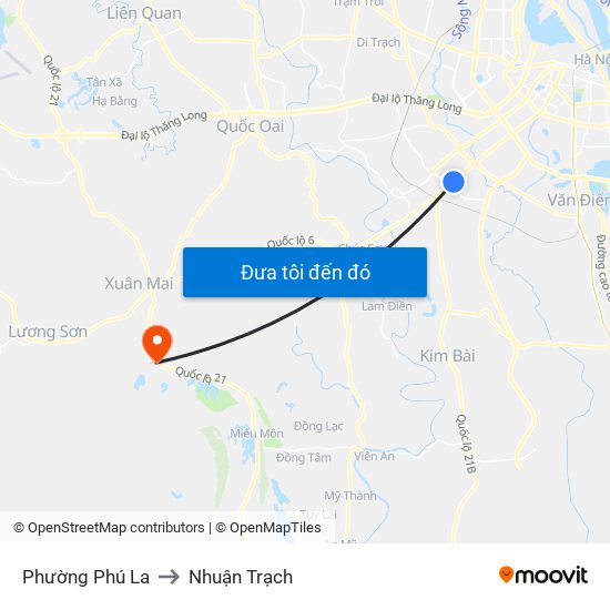 Phường Phú La to Nhuận Trạch map