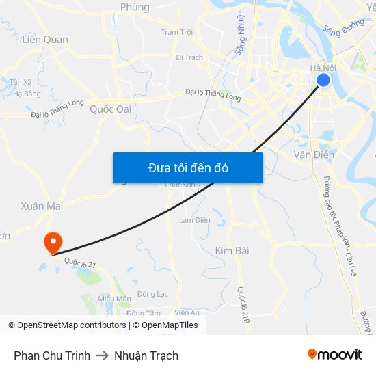 Phan Chu Trinh to Nhuận Trạch map