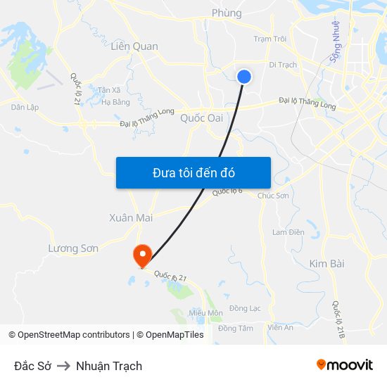 Đắc Sở to Nhuận Trạch map