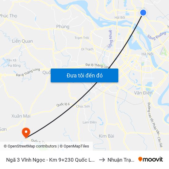 Ngã 3 Vĩnh Ngọc - Km 9+230 Quốc Lộ 3 to Nhuận Trạch map