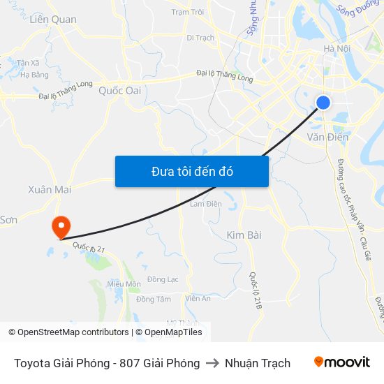 Toyota Giải Phóng - 807 Giải Phóng to Nhuận Trạch map