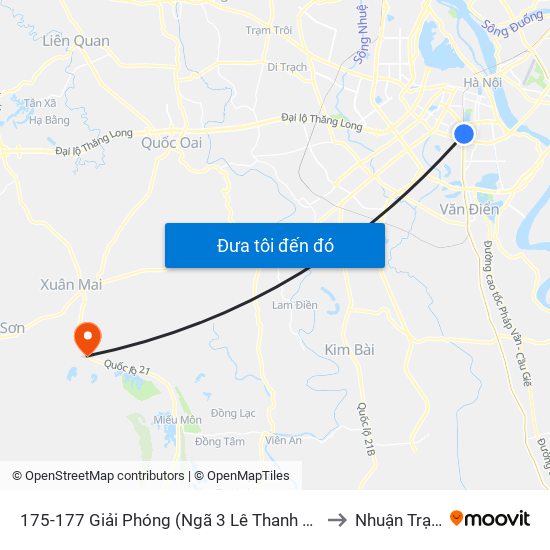 175-177 Giải Phóng (Ngã 3 Lê Thanh Nghị) to Nhuận Trạch map