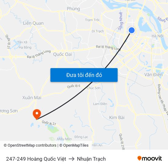 247-249 Hoàng Quốc Việt to Nhuận Trạch map
