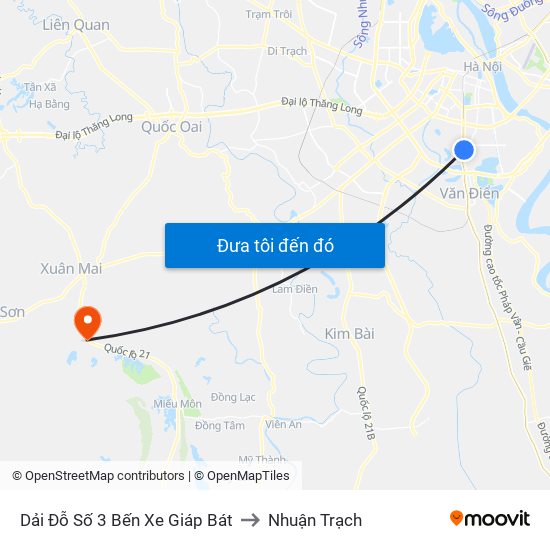 Dải Đỗ Số 3 Bến Xe Giáp Bát to Nhuận Trạch map