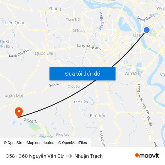 358 - 360 Nguyễn Văn Cừ to Nhuận Trạch map