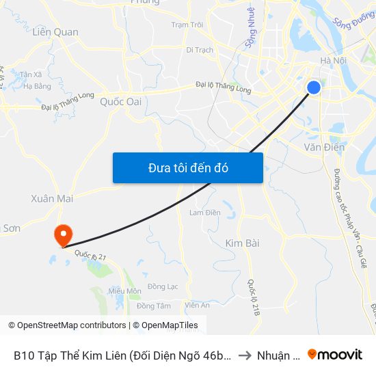 B10 Tập Thể Kim Liên (Đối Diện Ngõ 46b Phạm Ngọc Thạch) to Nhuận Trạch map