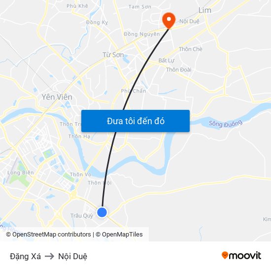 Đặng Xá to Nội Duệ map