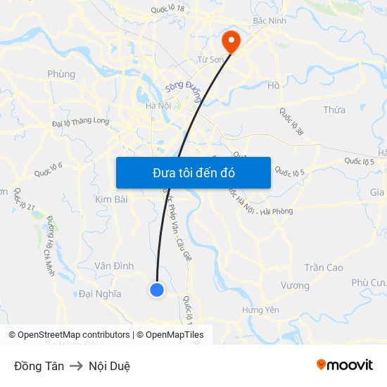 Đồng Tân to Nội Duệ map