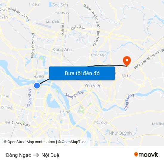 Đông Ngạc to Nội Duệ map