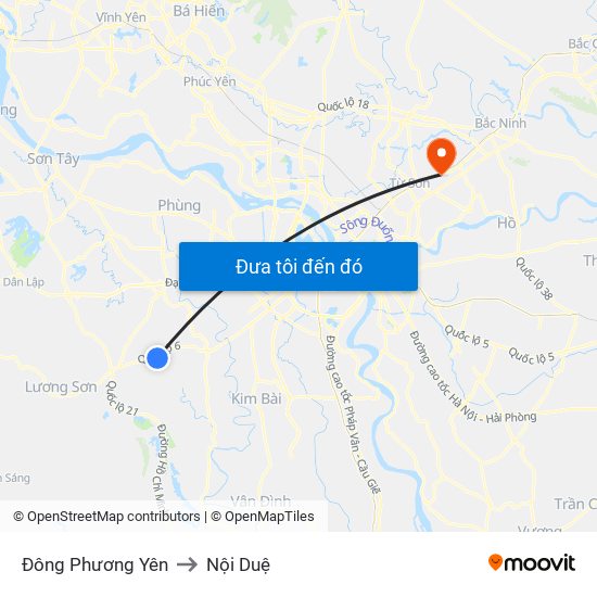 Đông Phương Yên to Nội Duệ map