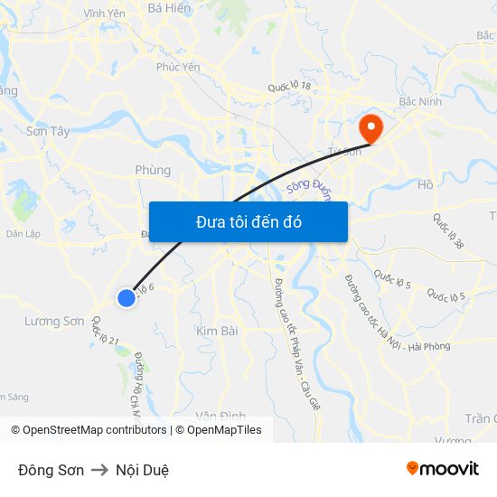 Đông Sơn to Nội Duệ map