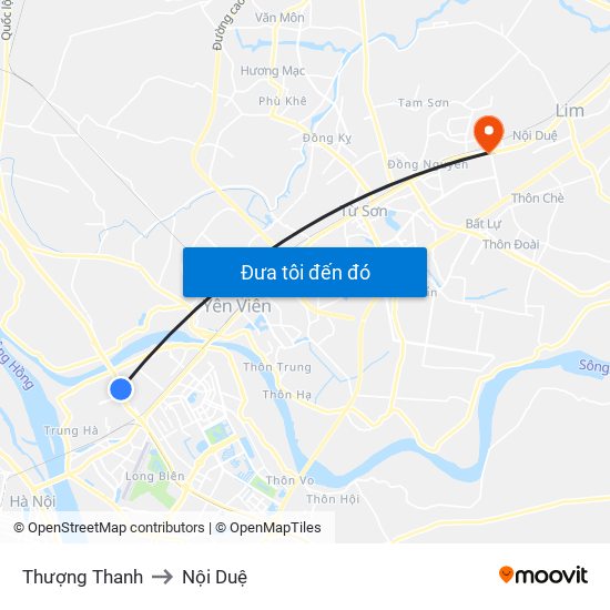 Thượng Thanh to Nội Duệ map