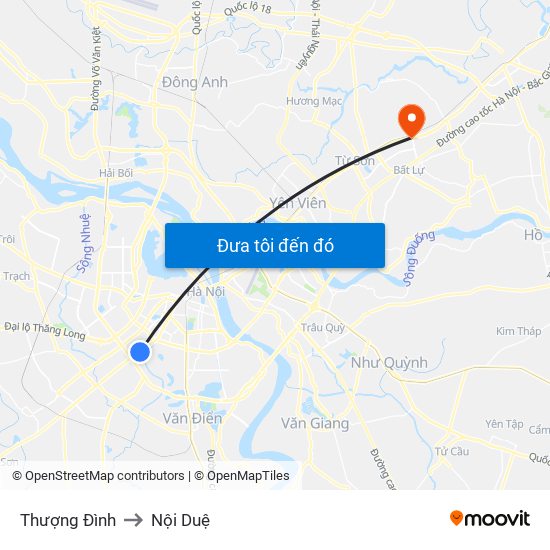 Thượng Đình to Nội Duệ map