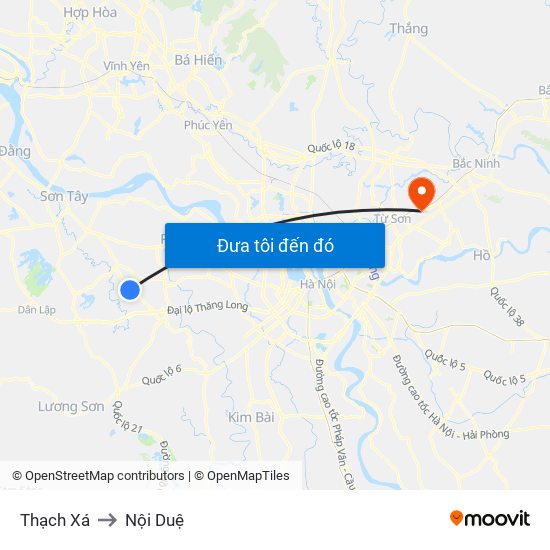 Thạch Xá to Nội Duệ map