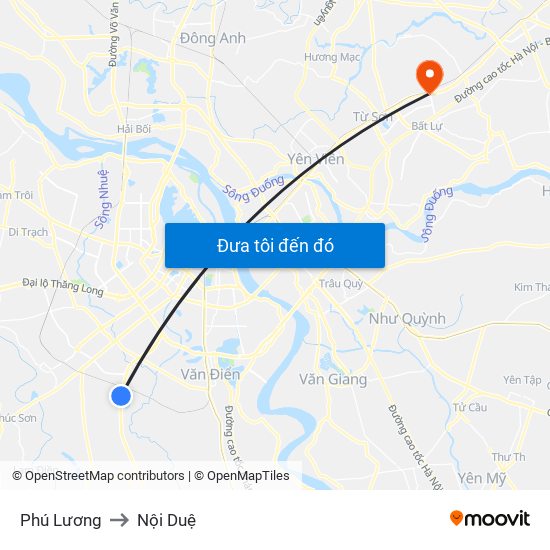 Phú Lương to Nội Duệ map