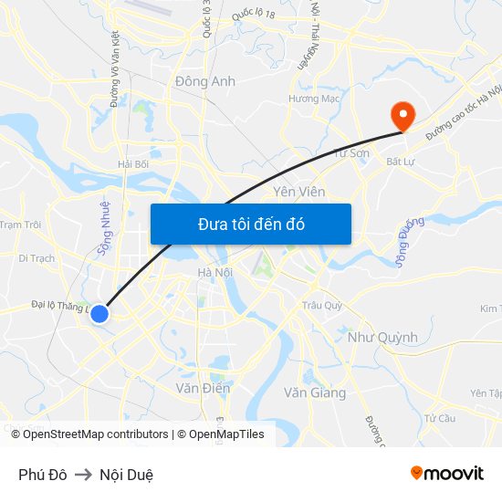 Phú Đô to Nội Duệ map