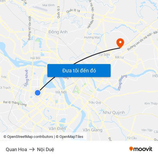 Quan Hoa to Nội Duệ map