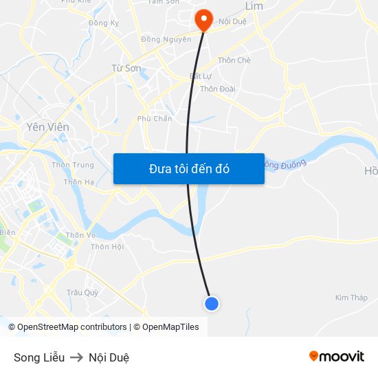 Song Liễu to Nội Duệ map