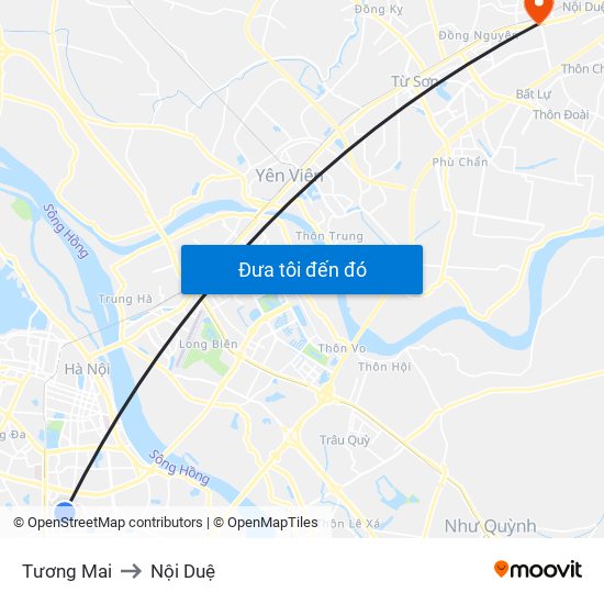 Tương Mai to Nội Duệ map