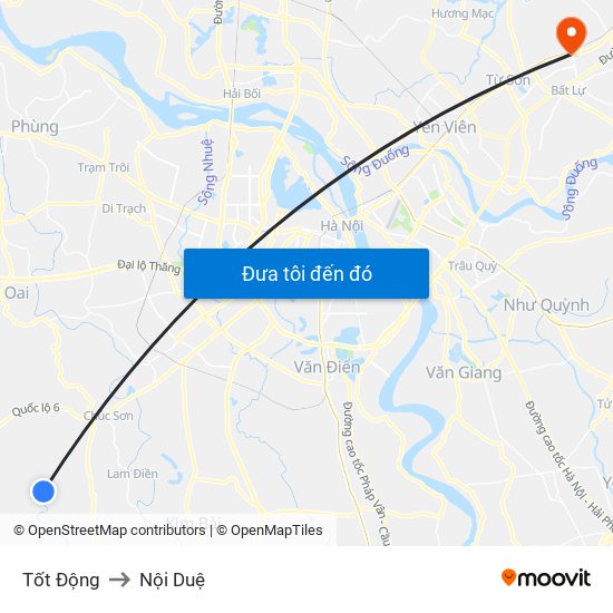 Tốt Động to Nội Duệ map