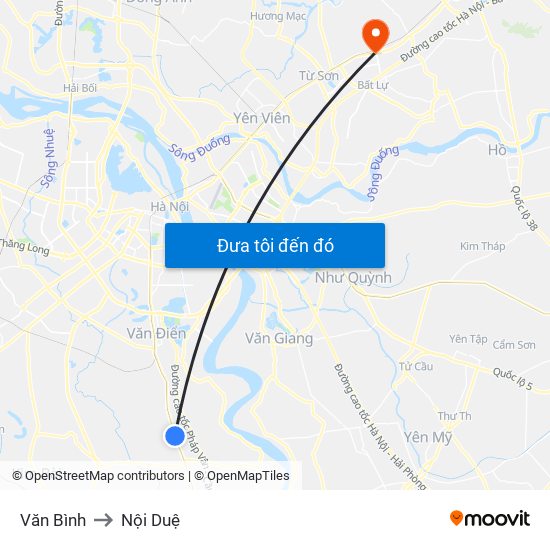 Văn Bình to Nội Duệ map