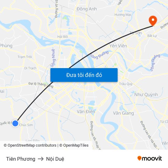 Tiên Phương to Nội Duệ map