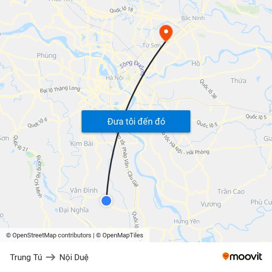 Trung Tú to Nội Duệ map