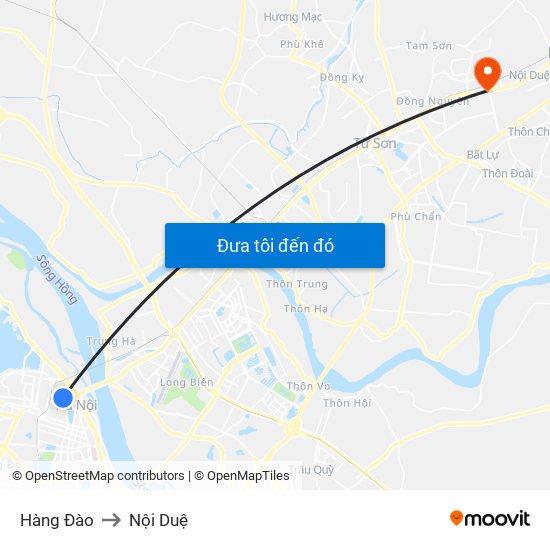 Hàng Đào to Nội Duệ map