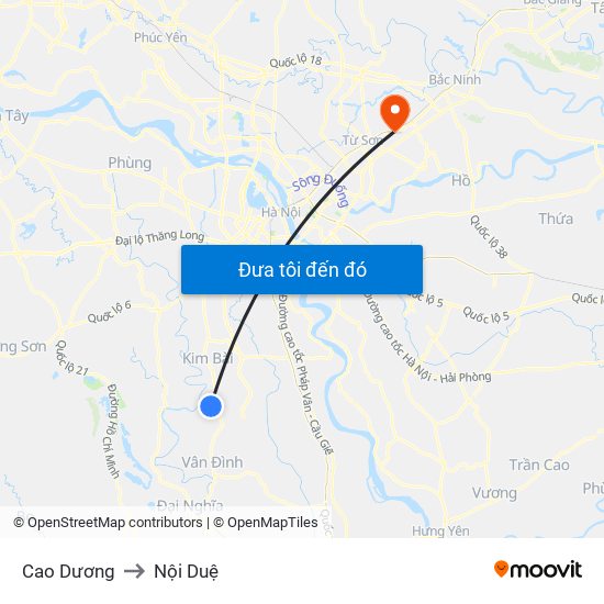 Cao Dương to Nội Duệ map