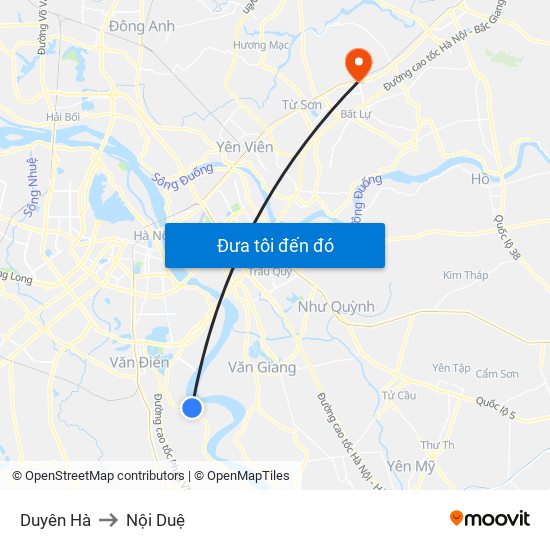 Duyên Hà to Nội Duệ map