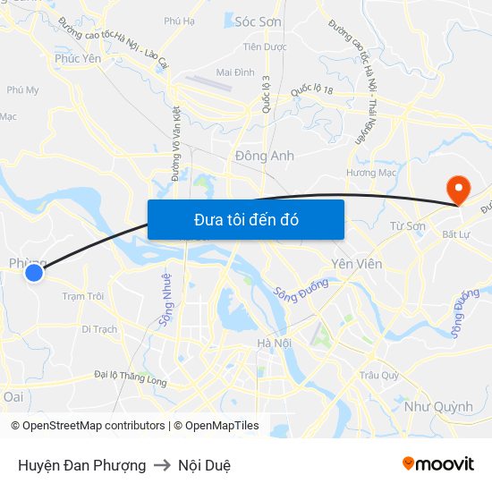 Huyện Đan Phượng to Nội Duệ map