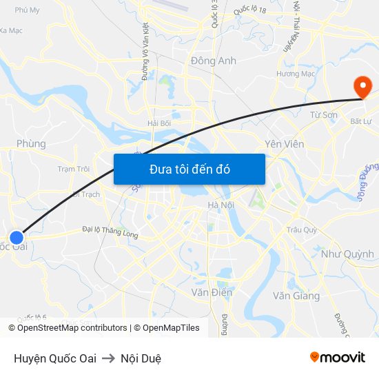 Huyện Quốc Oai to Nội Duệ map