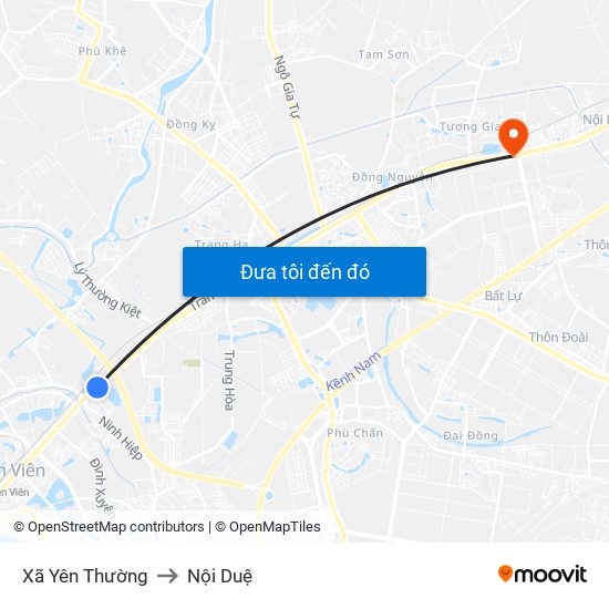 Xã Yên Thường to Nội Duệ map