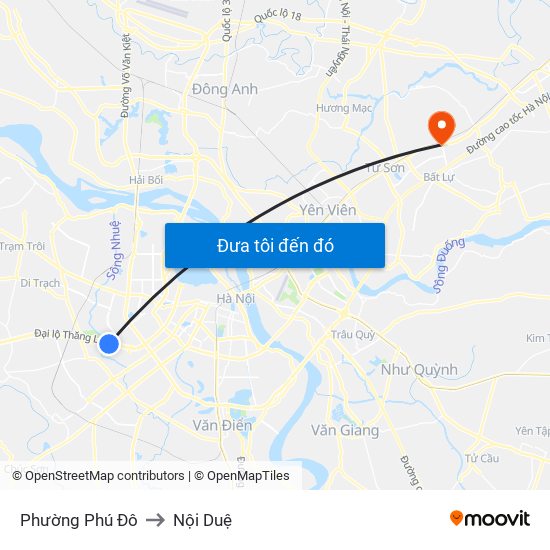Phường Phú Đô to Nội Duệ map