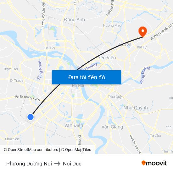 Phường Dương Nội to Nội Duệ map