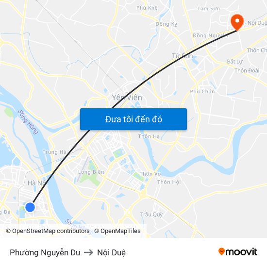 Phường Nguyễn Du to Nội Duệ map