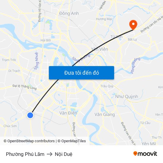 Phường Phú Lãm to Nội Duệ map
