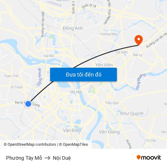 Phường Tây Mỗ to Nội Duệ map