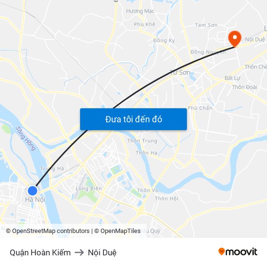 Quận Hoàn Kiếm to Nội Duệ map