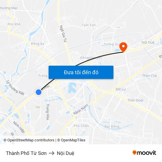 Thành Phố Từ Sơn to Nội Duệ map