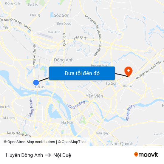 Huyện Đông Anh to Nội Duệ map