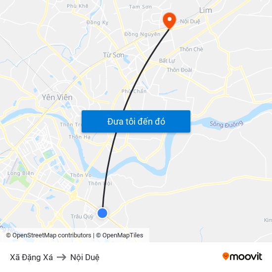 Xã Đặng Xá to Nội Duệ map