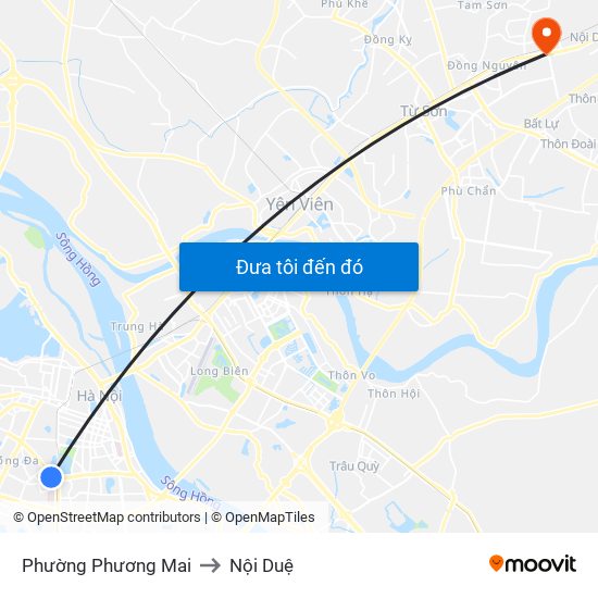 Phường Phương Mai to Nội Duệ map