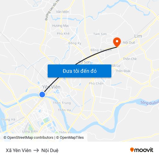 Xã Yên Viên to Nội Duệ map