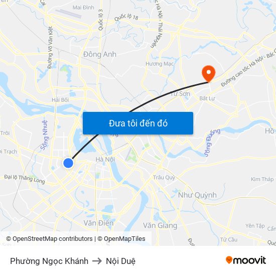 Phường Ngọc Khánh to Nội Duệ map